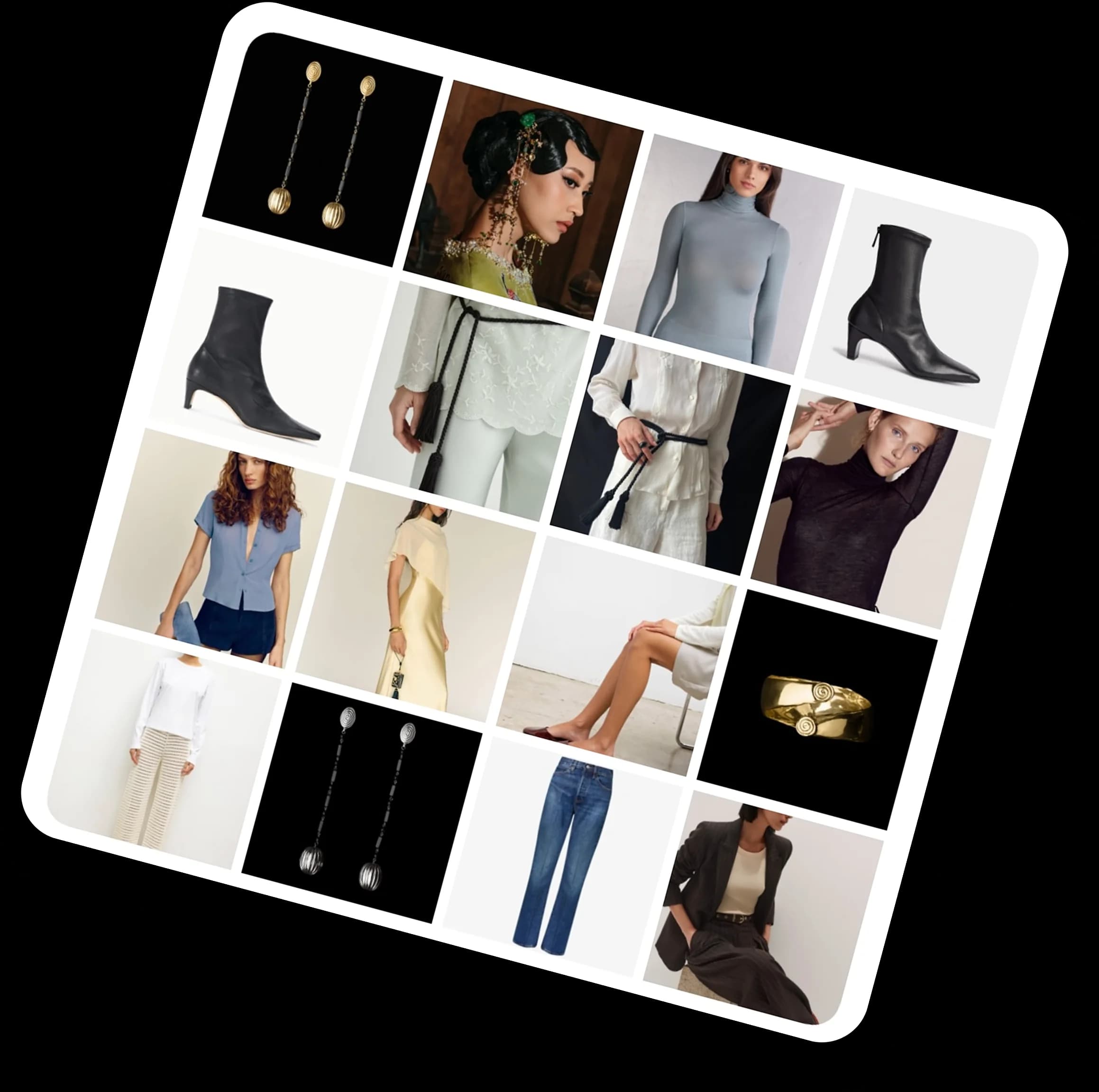 Woven edit: a curated grid of saved pieces